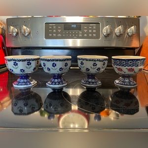 Polish pottery ice cream dishes